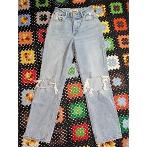 Abercrombie & Fitch Straight Ultra High Rise Distressed Jeans Size 25/0 (25x28)